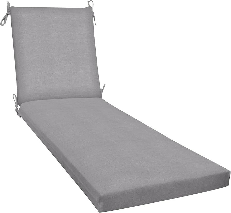 Honeycomb Outdoor Heathered Solid Grey Chaise Lounge Cushion: Recycled Fiberfill, Weather Resista... | Amazon (US)