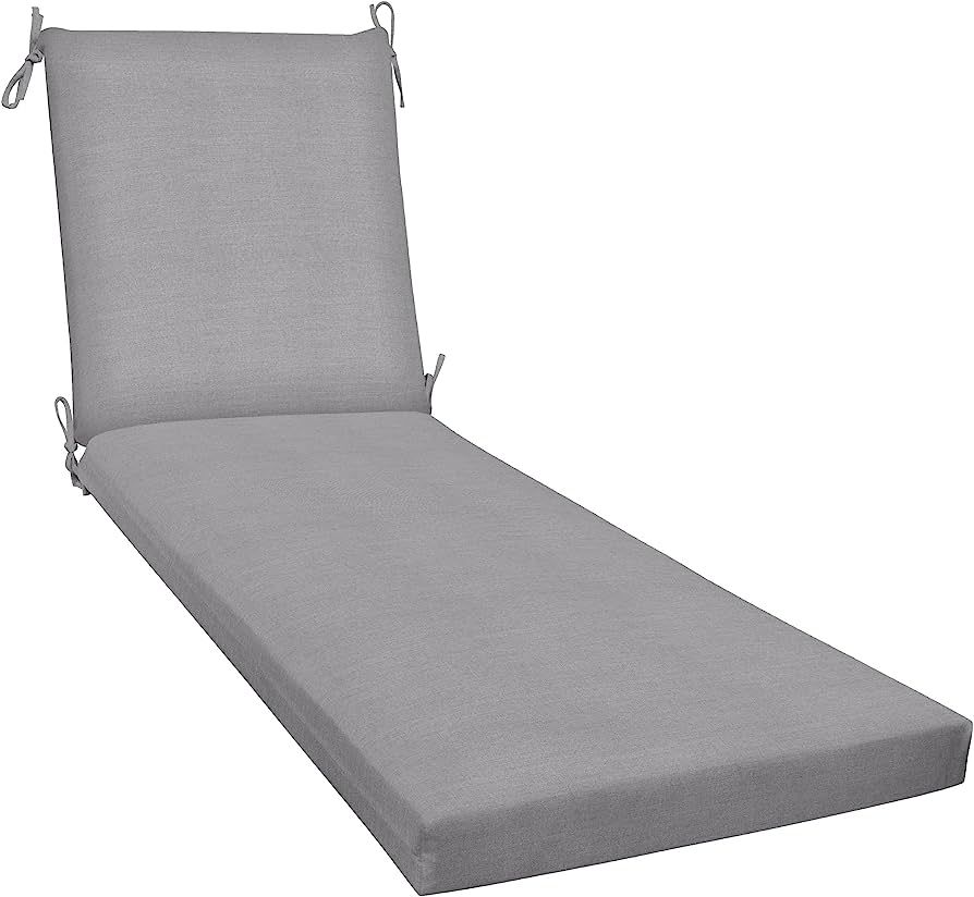 Honeycomb Outdoor Heathered Solid Grey Chaise Lounge Cushion: Recycled Fiberfill, Weather Resista... | Amazon (US)