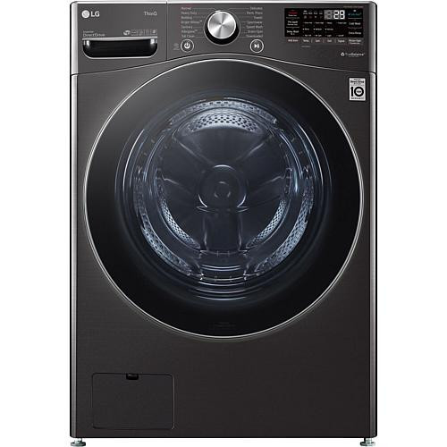 LG 5.0-Cu. Ft. Front Load Washer with Built-In Intelligence - Black Steel | HSN
