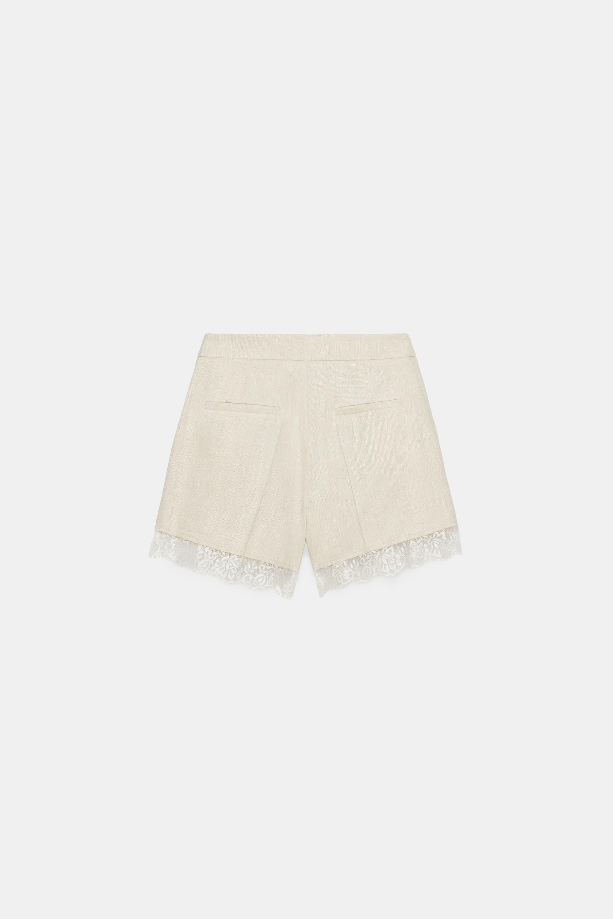 LACE DARTED BERMUDA SHORTS | Zara UK