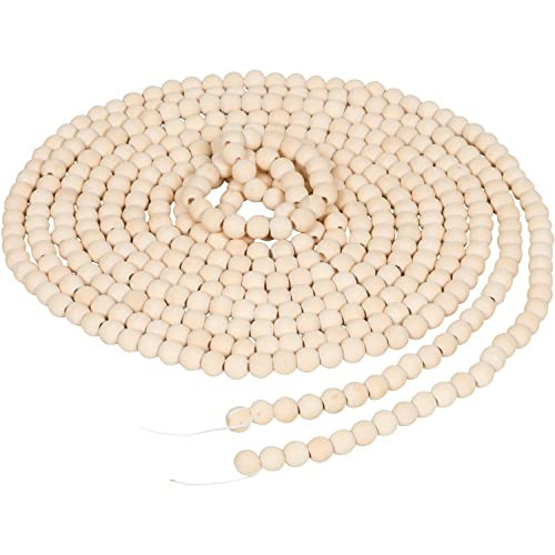 One Holiday Way 18-Foot Extra Long Rustic Unfinished Wood Bead Garland Christmas Tree Decoration - Decorative Vintage Style Wooden Beads for Everyday Shabby Chic Wedding Country Farmhouse Home Decor | Amazon (US)