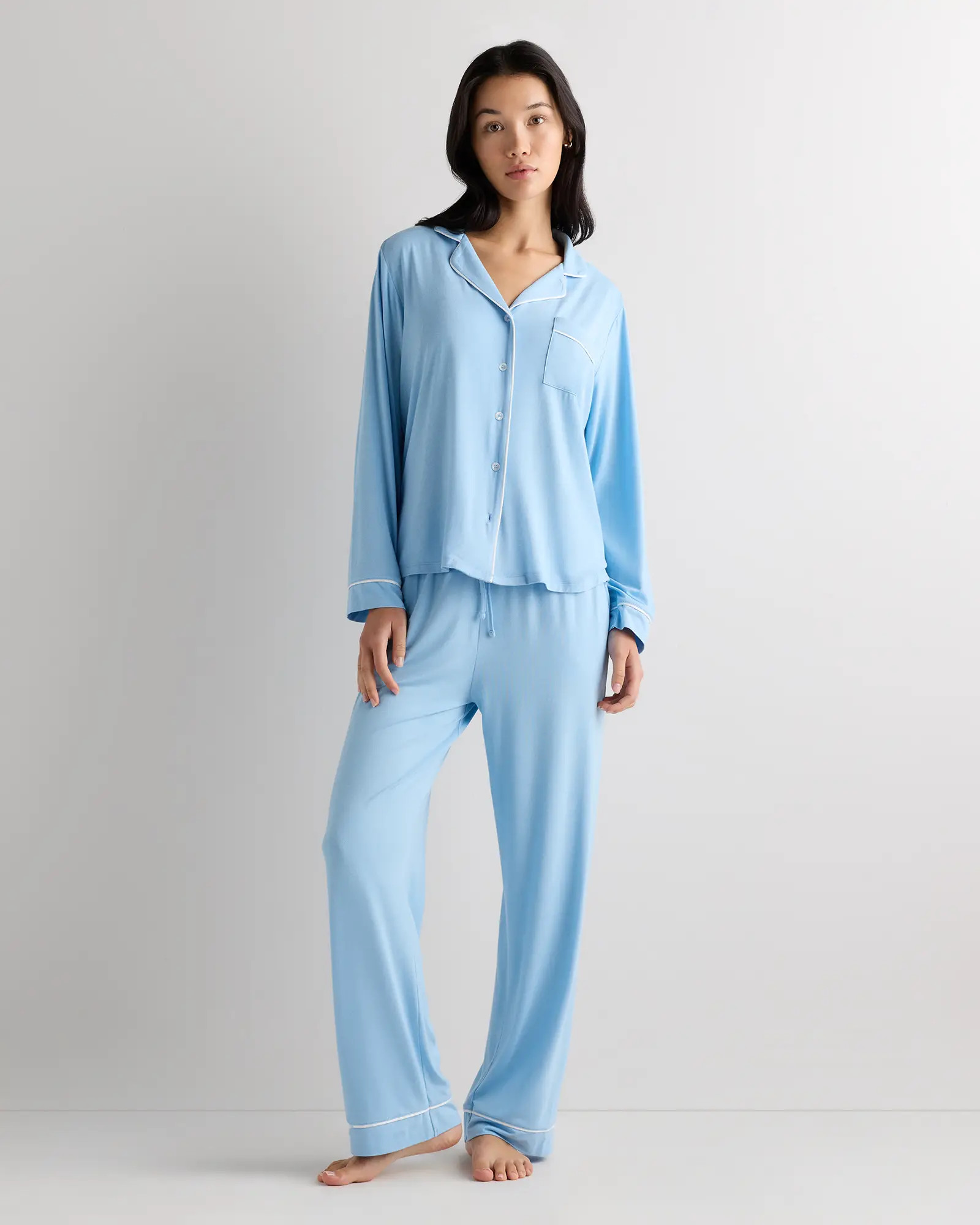 Bamboo Jersey Long Sleeve Pajama Set | Quince