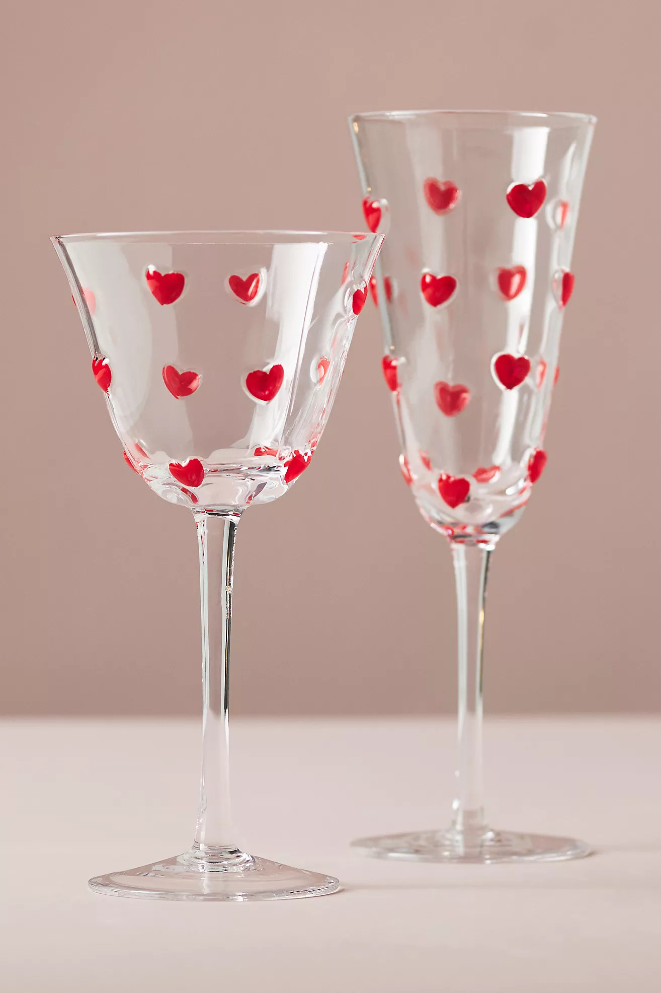 Handpainted Amorette Heart Flute Glass | Anthropologie (US)