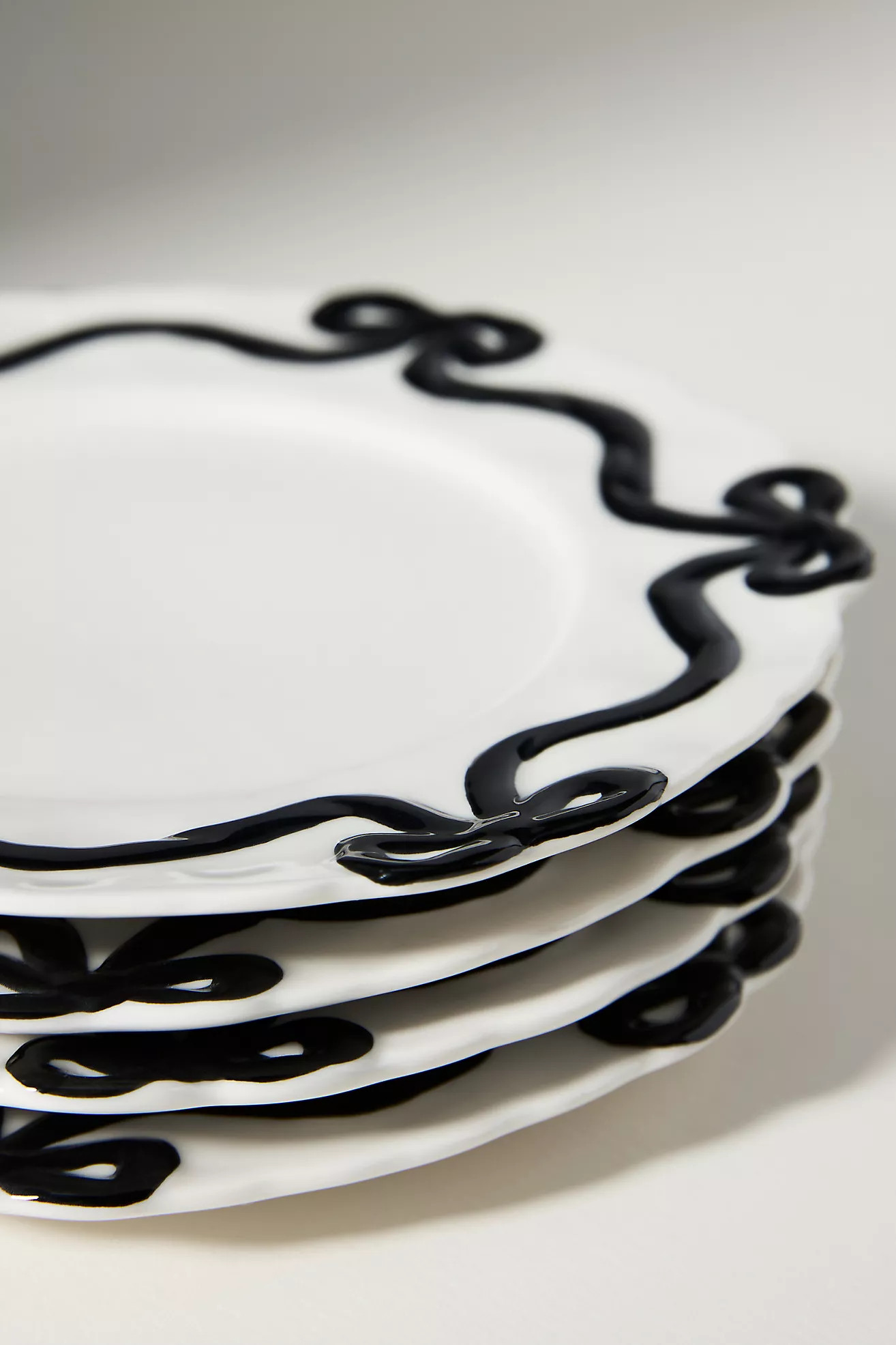 Benedita Bow Stoneware Side Plates, Set of 4 | Anthropologie (US)