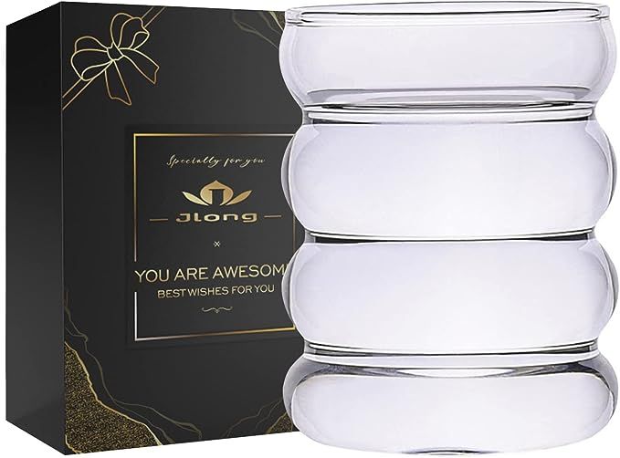 Jlong Creative Glass Cup Vintage Drinking Glasses Entertainment Dinnerware Glassware Beverage Cup... | Amazon (US)