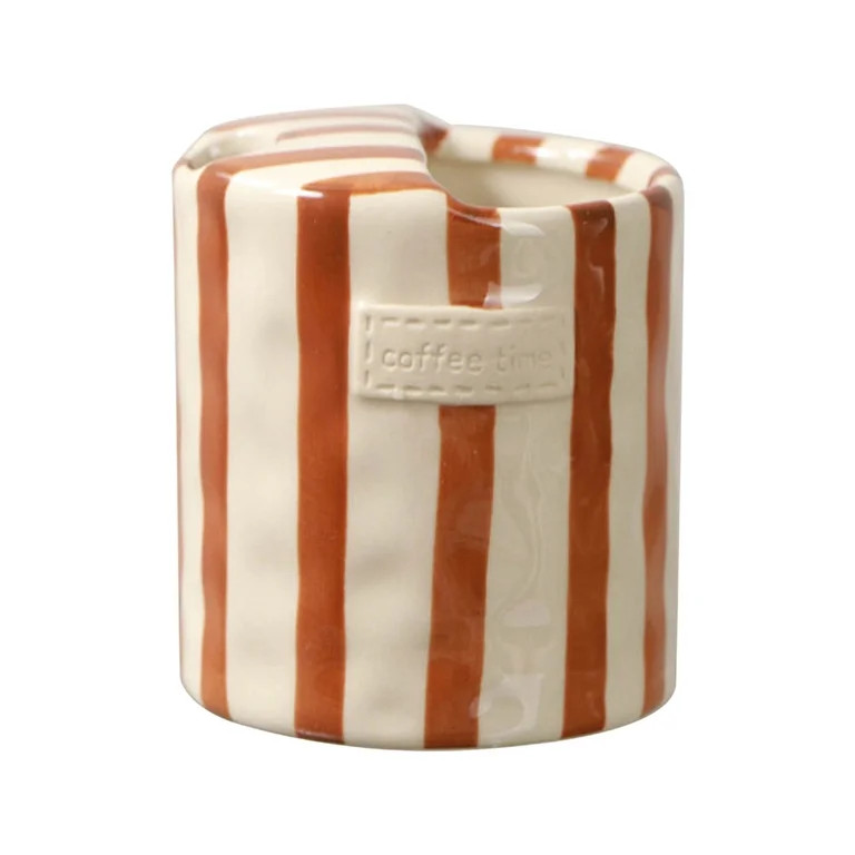 European Vintage Striped Ceramic Coffee Mug, 300ml Double-Wall Porcelain Cup for Hot Drinks, Eleg... | Walmart (US)