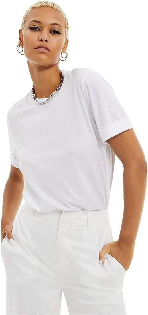 Danielle Bernstein Womens Cotton Cuff Sleeve Bodysuit White L | Amazon (US)
