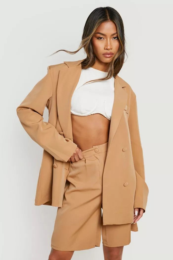 Relaxed Fit Double Breasted Blazer | boohoo (US & Canada)