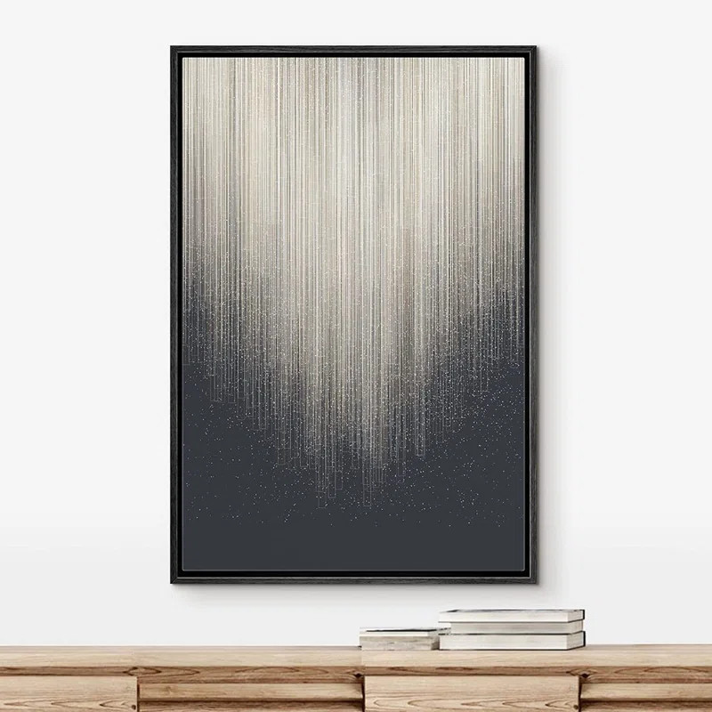 Geometric Line Grunge Duotone Paint Stroke Landscape - Painting on Canvas | Wayfair North America