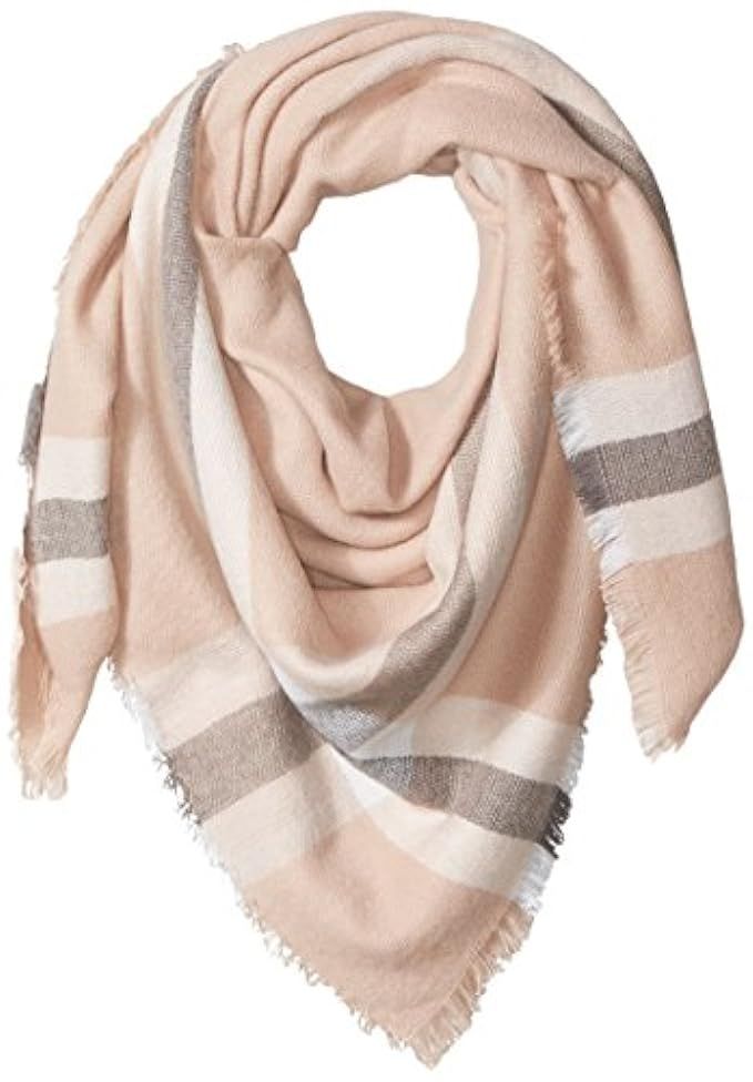 D&Y Women's Colorblock Plaid Square Scarf, Beige, One Size | Amazon (US)