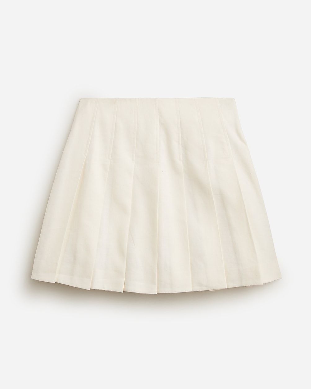 Pleated mini skirt in stretch linen blend | J.Crew US