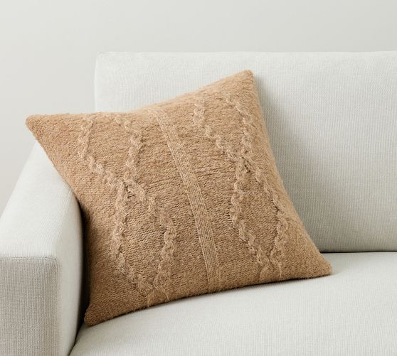 Diamond Cable Knit Pillow | Pottery Barn (US)