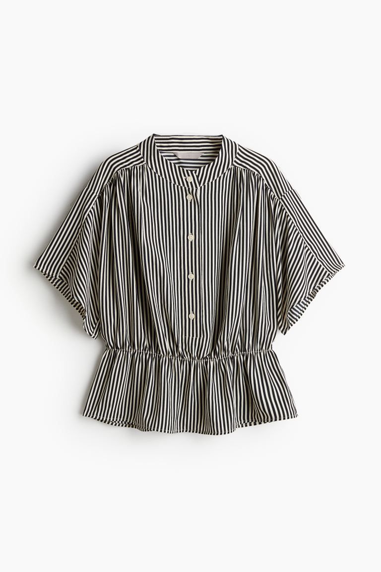 Crêpe Blouse - Cream/black striped - Ladies | H&M US | H&M (US + CA)