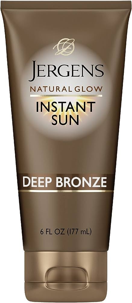 Jergens Natural Glow Instant Sun Sunless Tanning Moisturizer + Bronzer, Self Tanner, Deep Bronze,... | Amazon (US)