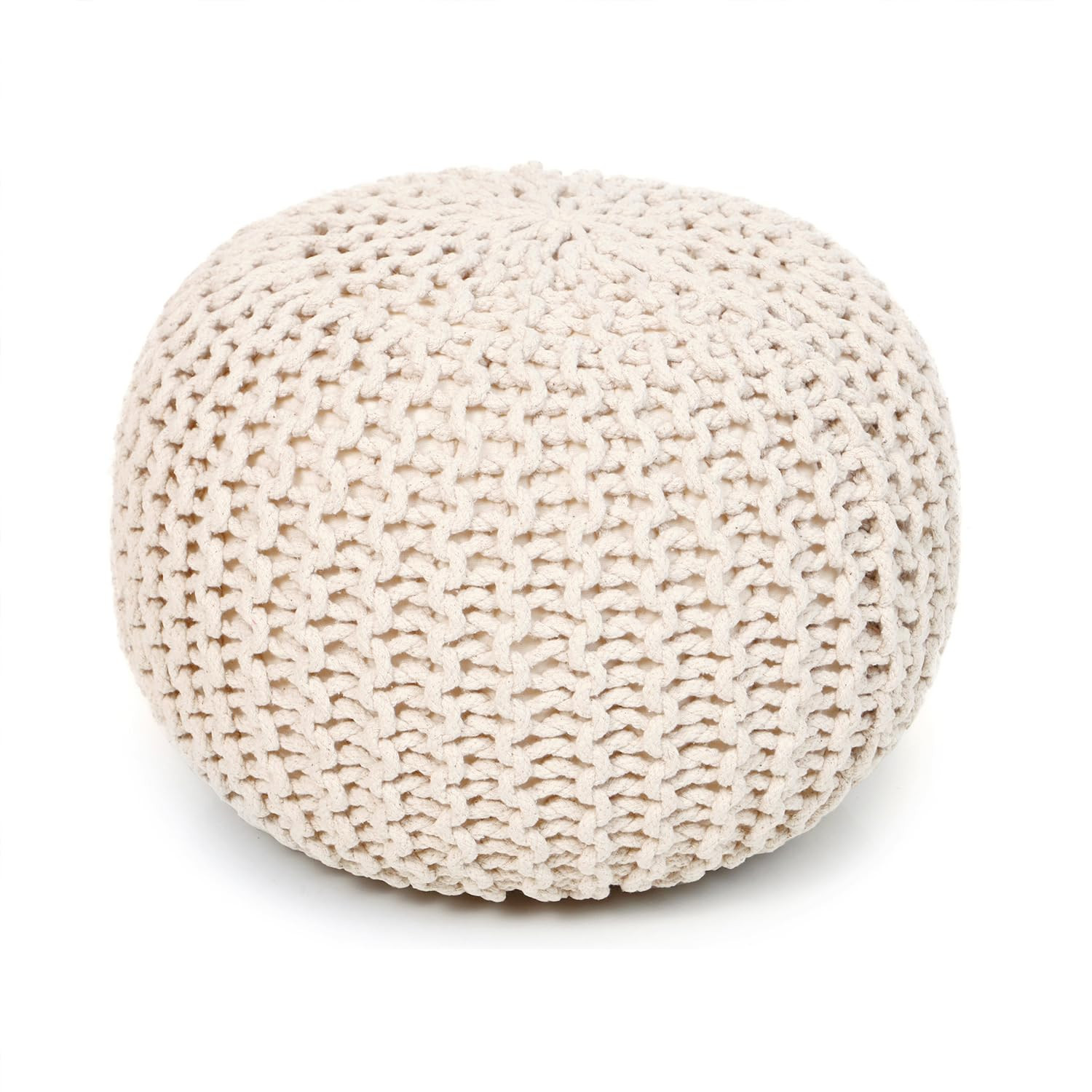 REDEARTH Round Pouf Ottoman - Cable Knitted Boho Poof - Home Décor Cord Pouffe Handmade Circular... | Amazon (US)