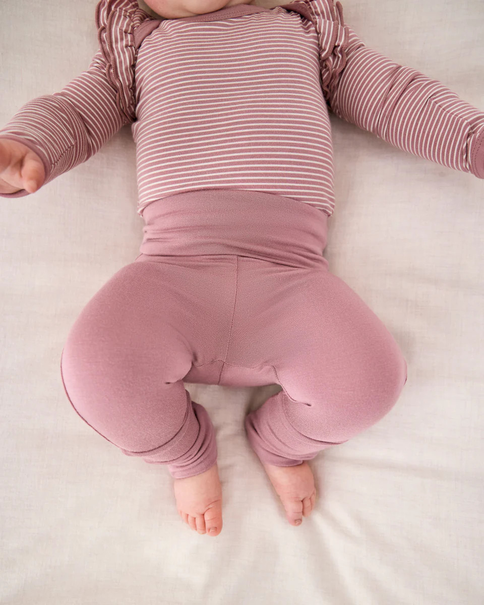 Rosewood Fold Over Legging | Little Sleepies