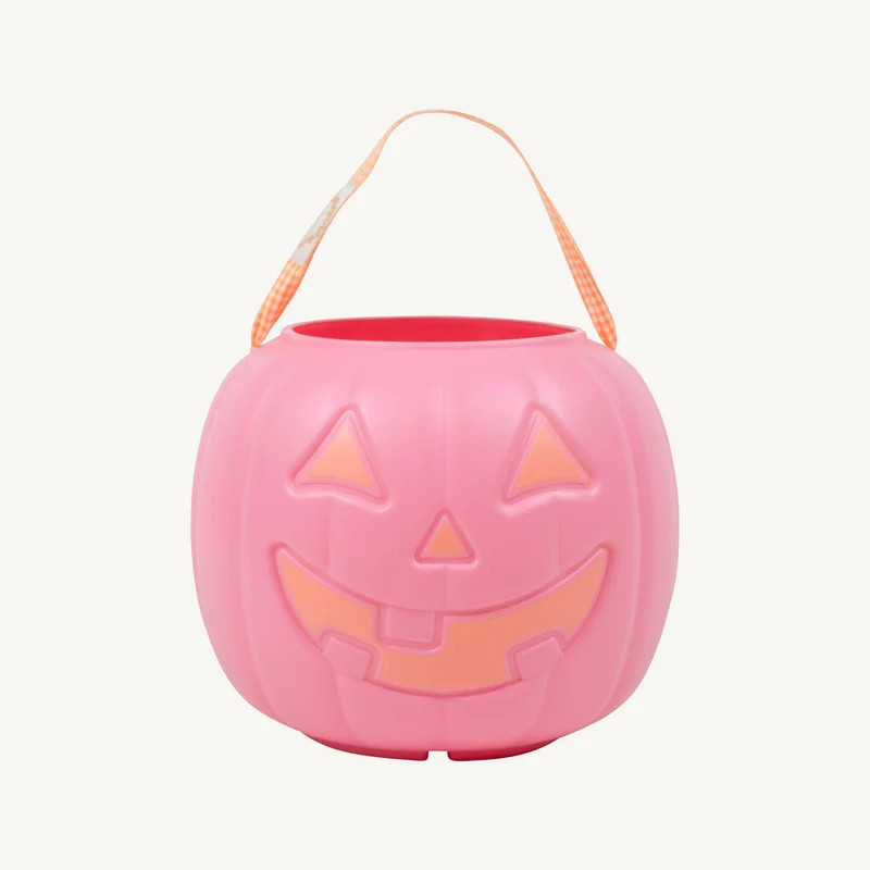 Sir Proper's Pumpkin Pail - Pink & Seashore Sherbet Gingham | The Beaufort Bonnet Company