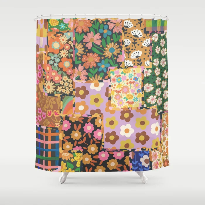 Hippie patchwork Shower Curtain | Society6