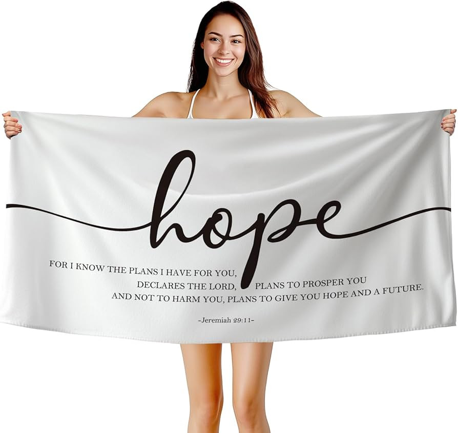 Christian Hope Beach Towel, Abstract Scripture Bible Verse for I Know The Plans I Have for You Ba... | Amazon (US)