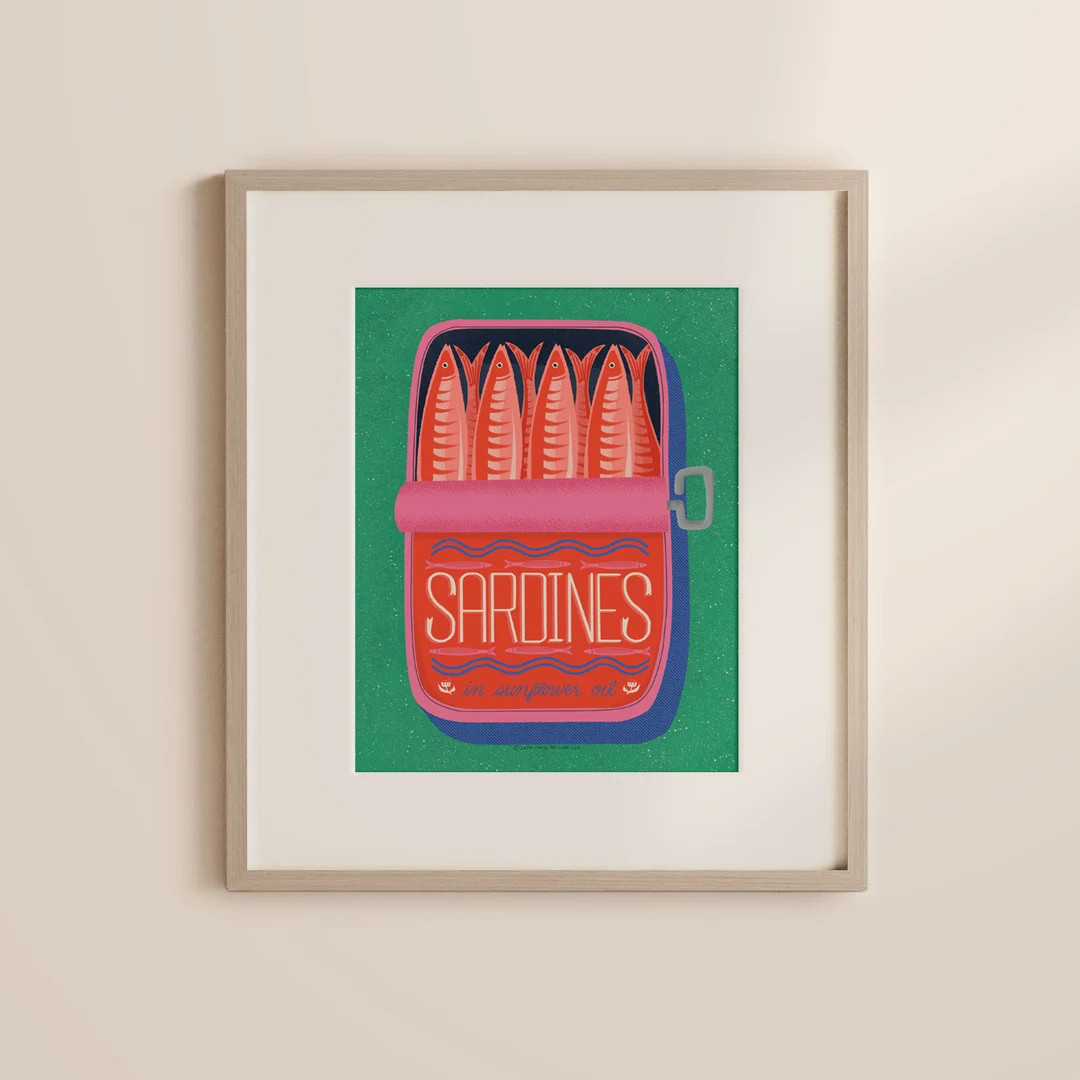 Sardine Tin Art Print, Sardine Lover Gift, Sardine Trend Wall Decor, 8x10 Unframed - Etsy | Etsy (US)
