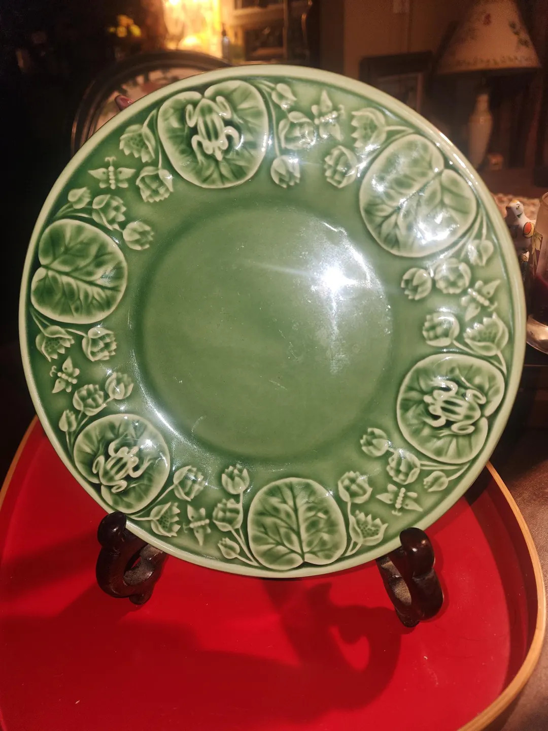 Frog Service by Bordallo Pinheiro Frog and Lily Pad Portugal Green Plate 8 1/2" - Etsy | Etsy (US)