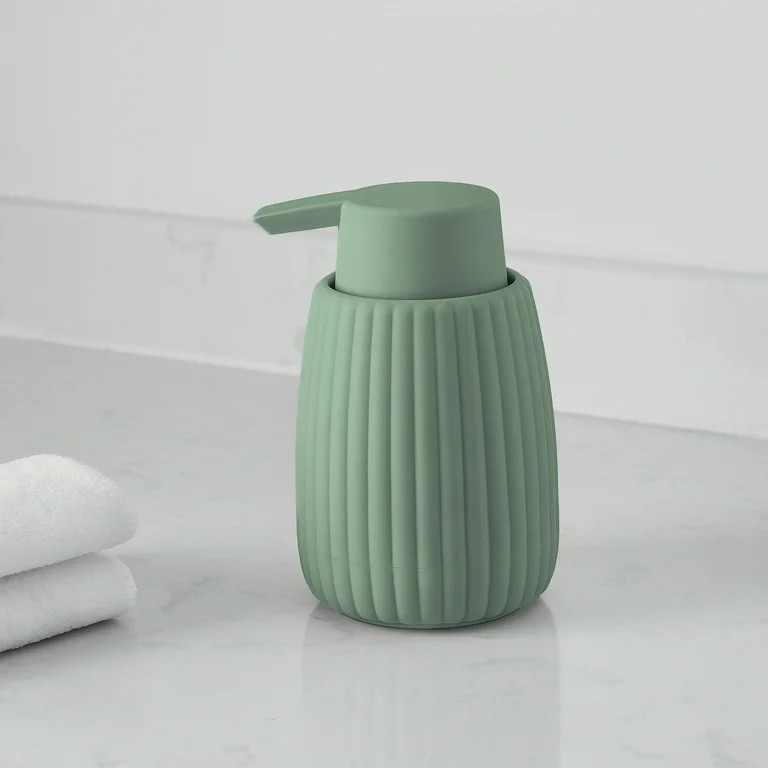 Mainstays Rubberized Plastic Ribbed Soap Pump, Green | Walmart (US)