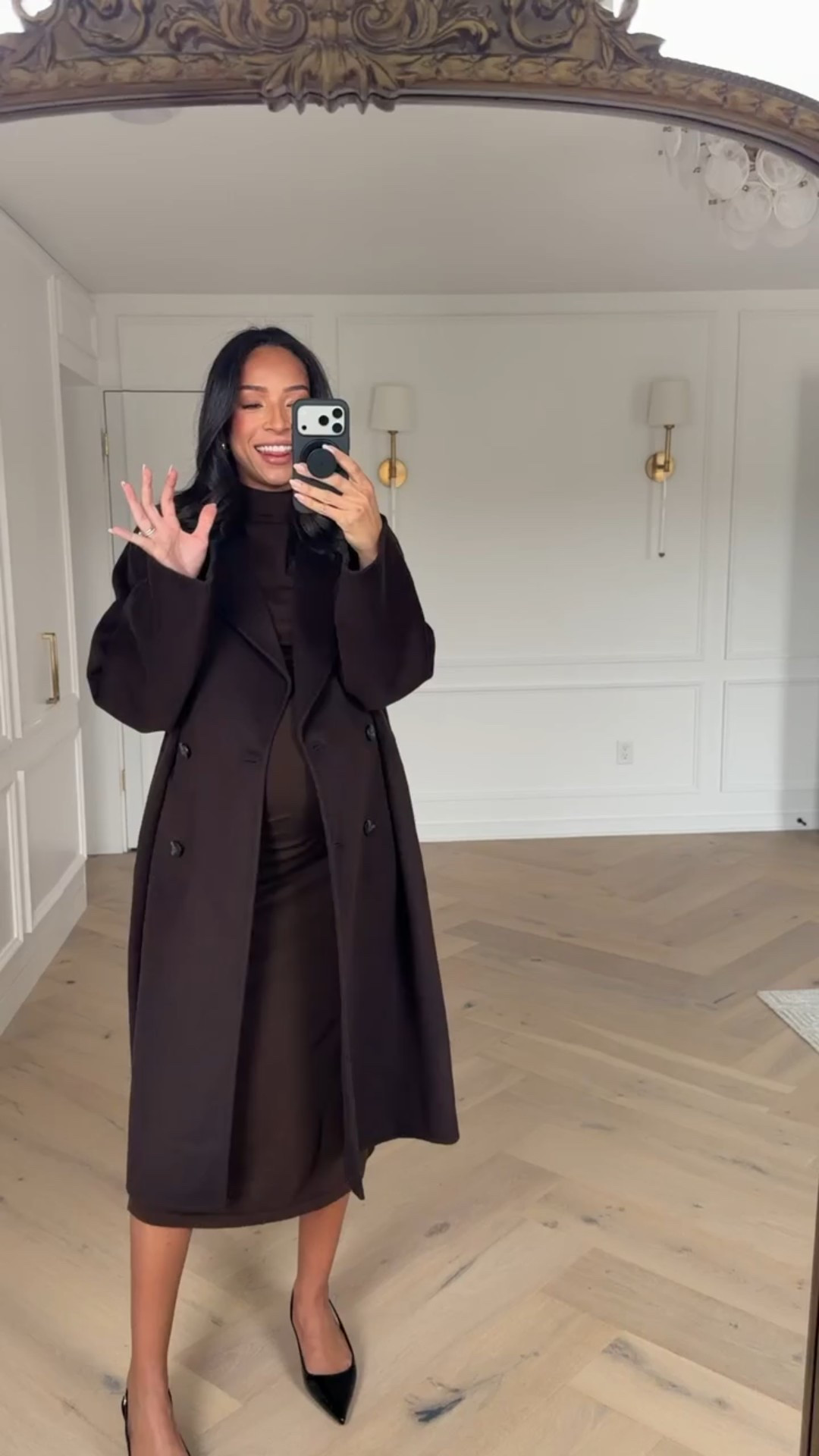 Up to 50% OFF Mango! This wool coat is a closet staple, has an oversized fit and the chocolate brown color is stunning! Wearing size 6 knit midi dress and size M wool coat

Winter outfit 
Winter fashion 
Winter coat 
Mango sale 
Workwear
Work outfit

#LTKSaleAlert #LTKFindsUnder100 #LTKSeasonal