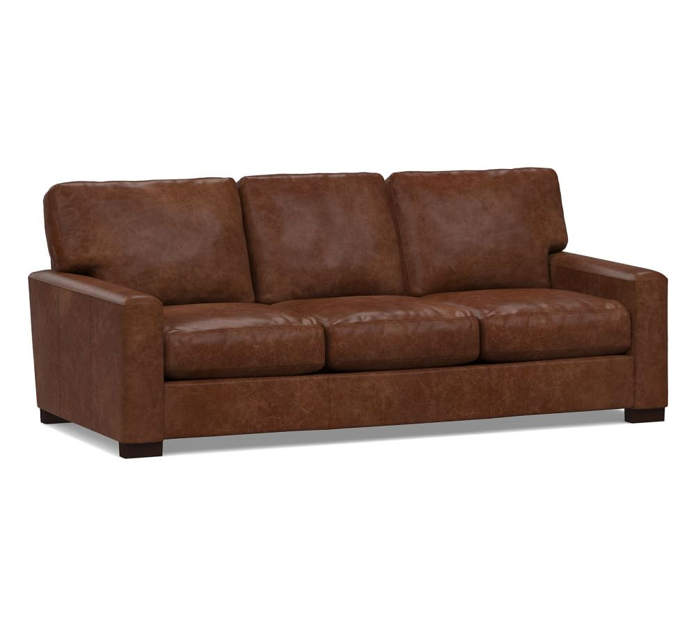 Turner Square Arm Leather Sofa | Pottery Barn (US)