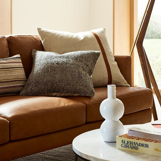 Two Tone Chunky Linen Pillow Cover | West Elm (US)