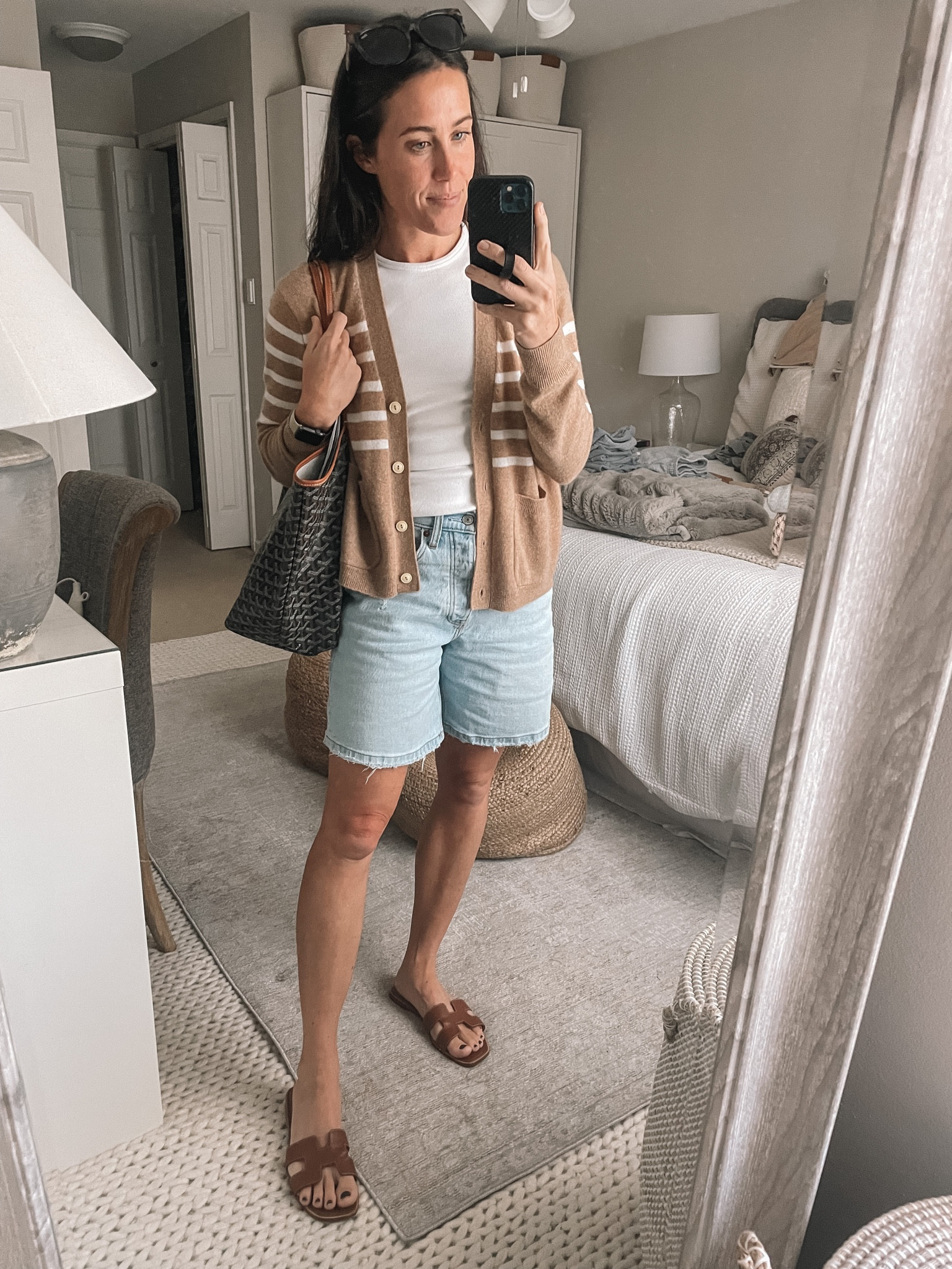 9.9.22
Cashmere Cardigan, Dad Shorts 

#LTKSeasonal #LTKstyletip