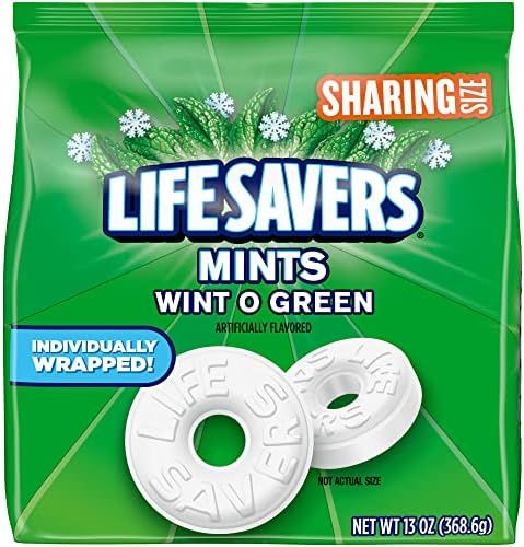 LIFE SAVERS Wint-O-Green Breath Mints Hard Candy, Sharing Size, 13 oz Bag | Amazon (US)