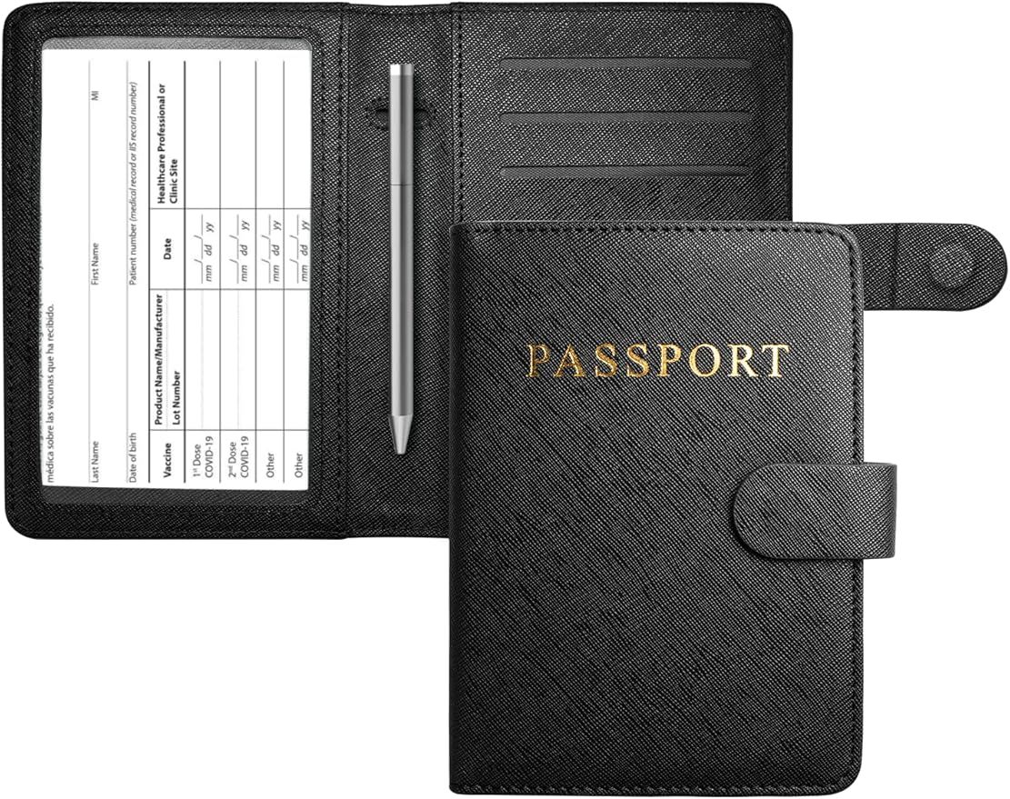 Mymazn Passport and Vaccine Card Holder Combo Passport Holder Travel Wallet with Vaccination Card... | Amazon (US)