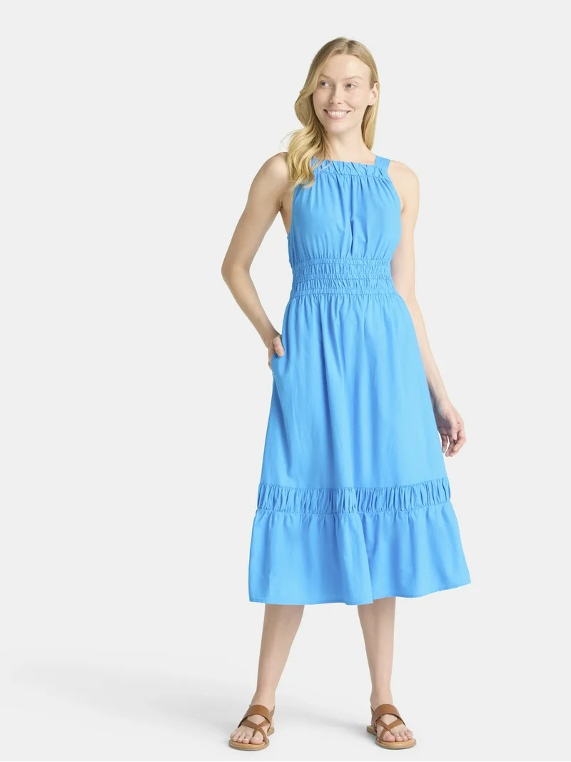 Time and Tru Women's and Women's Plus Sleeveless Midi Dress, Size XS 4X | Walmart (US)