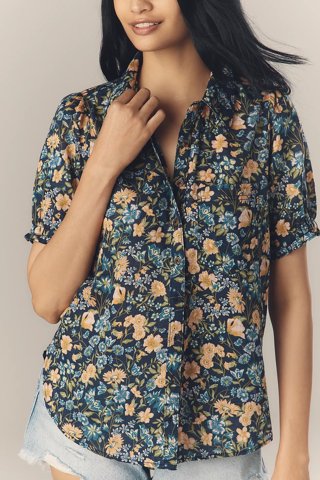 The Aly Puff-Sleeve Blouse by Pilcro | Anthropologie (US)