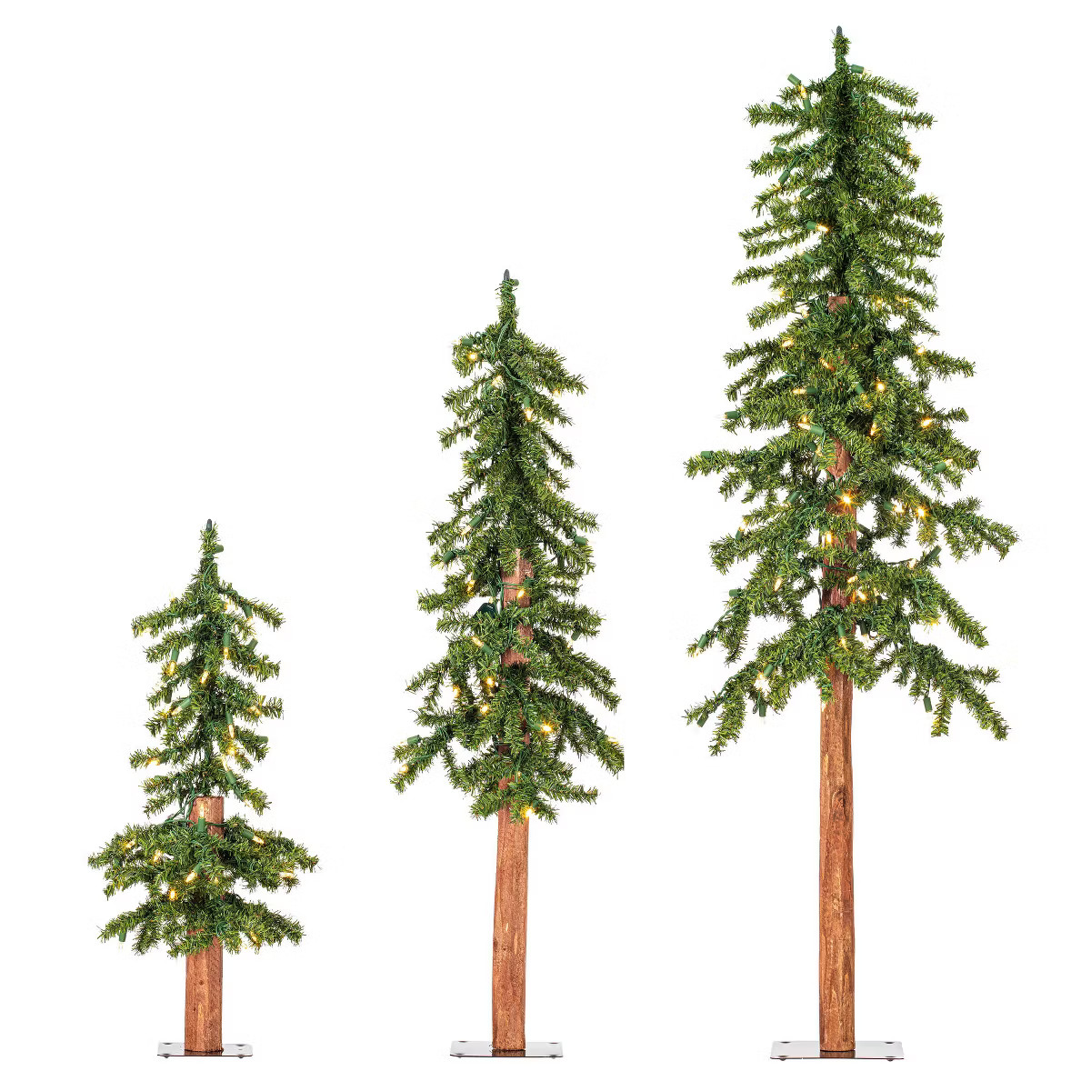 Vickerman Natural Alpine Artificial Christmas Tree Set PreLit | Target