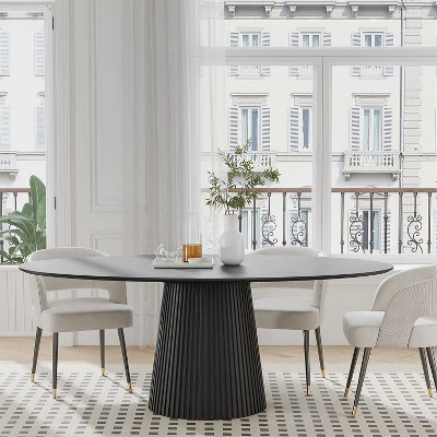 67-Inch Nordic Style oval Solid Wood Dining Table, Modern Simple Home Restaurant Large oval Table, Light Luxury Design | Target