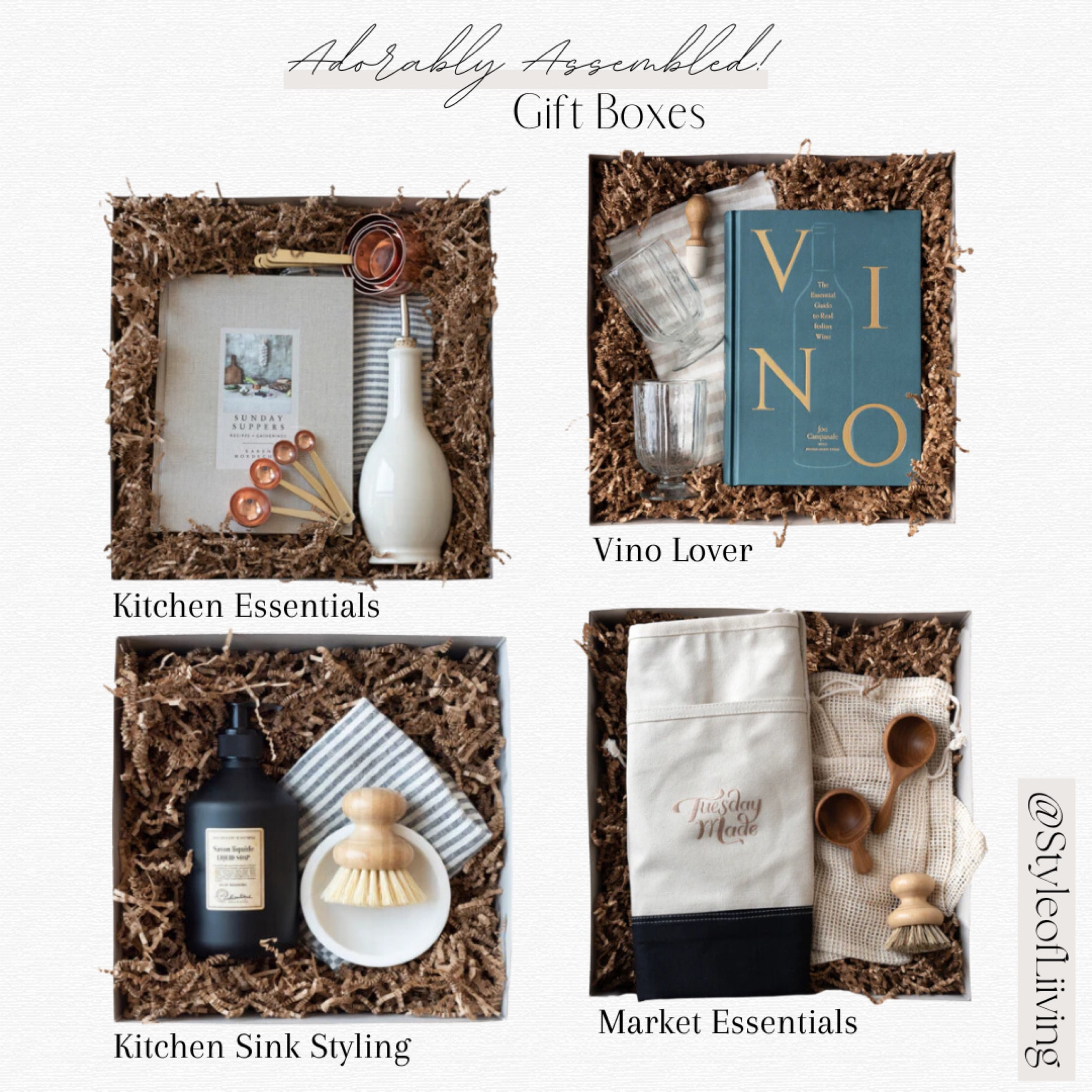 Gifting made easy! These curated gift boxes come in a gorgeous white lidded box with a velvet neutral ribbon. Different sets to choose from- from a Kitchen Essentials Gift Box (includes 5 countertop essentials) to a Vino Gift Box (which includes 4 bestselling bar essentials)!

#LTKStyleTip #LTKHome #LTKGiftGuide