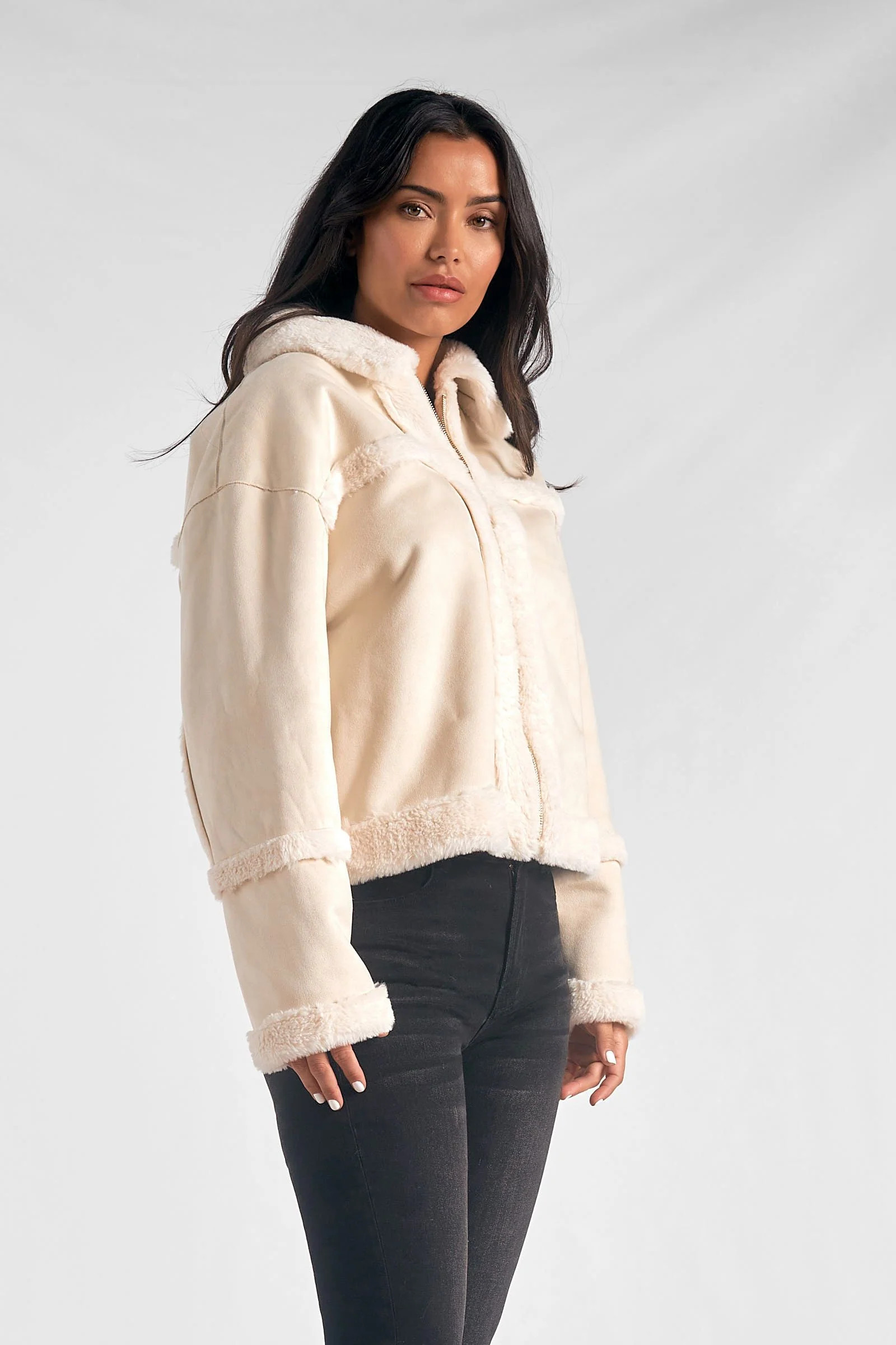 Muse Cropped Sherpa | Shop Elan