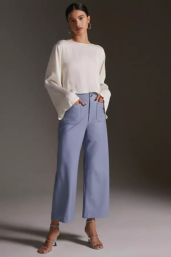 The Colette Cropped Wide-Leg Faux Leather Pants | Anthropologie (US)