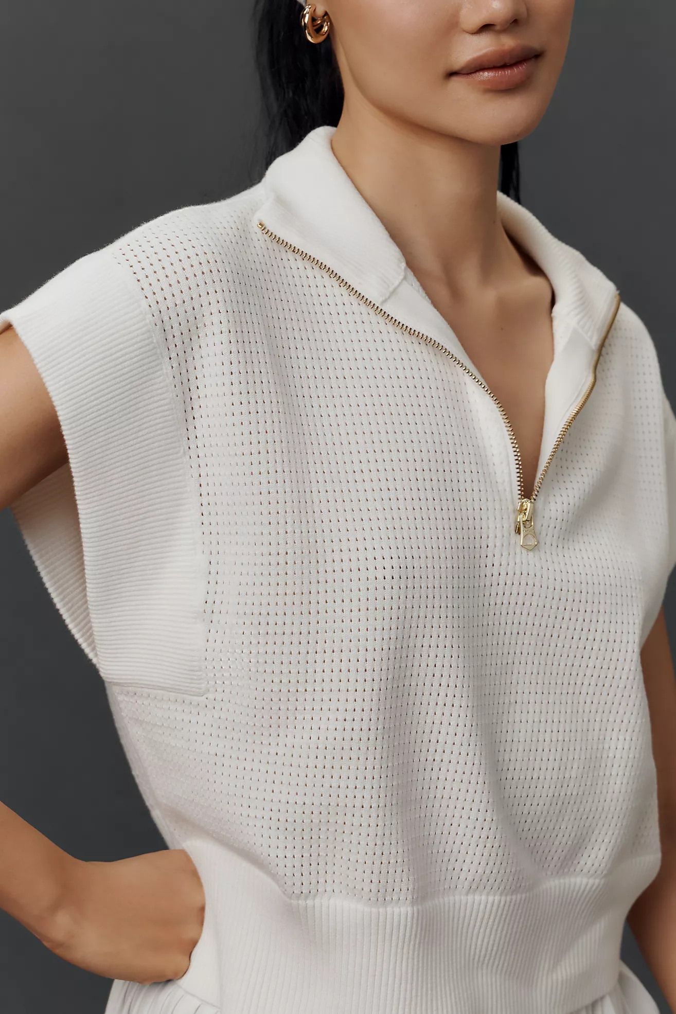 Varley Fulton Short-Sleeve Half-Zip Crop Pullover | Anthropologie (US)