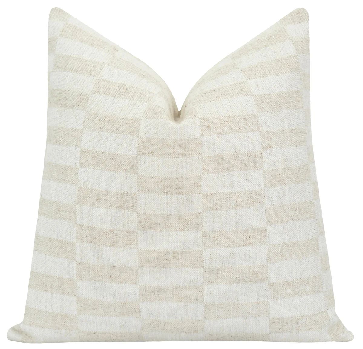 Hoskinston Natural Checkered Pillow | Land of Pillows