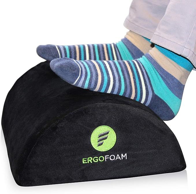 ErgoFoam Foot Rest Under Desk (Tall) - Large Premium Velvet Soft Foam Footrest for Desk | Most Co... | Amazon (US)