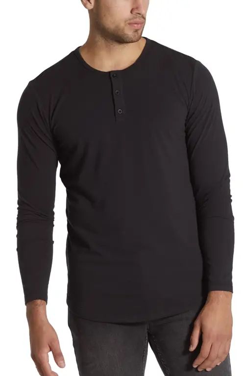 Cuts Trim Fit Long Sleeve Henley in Black at Nordstrom, Size Xx-Large | Nordstrom