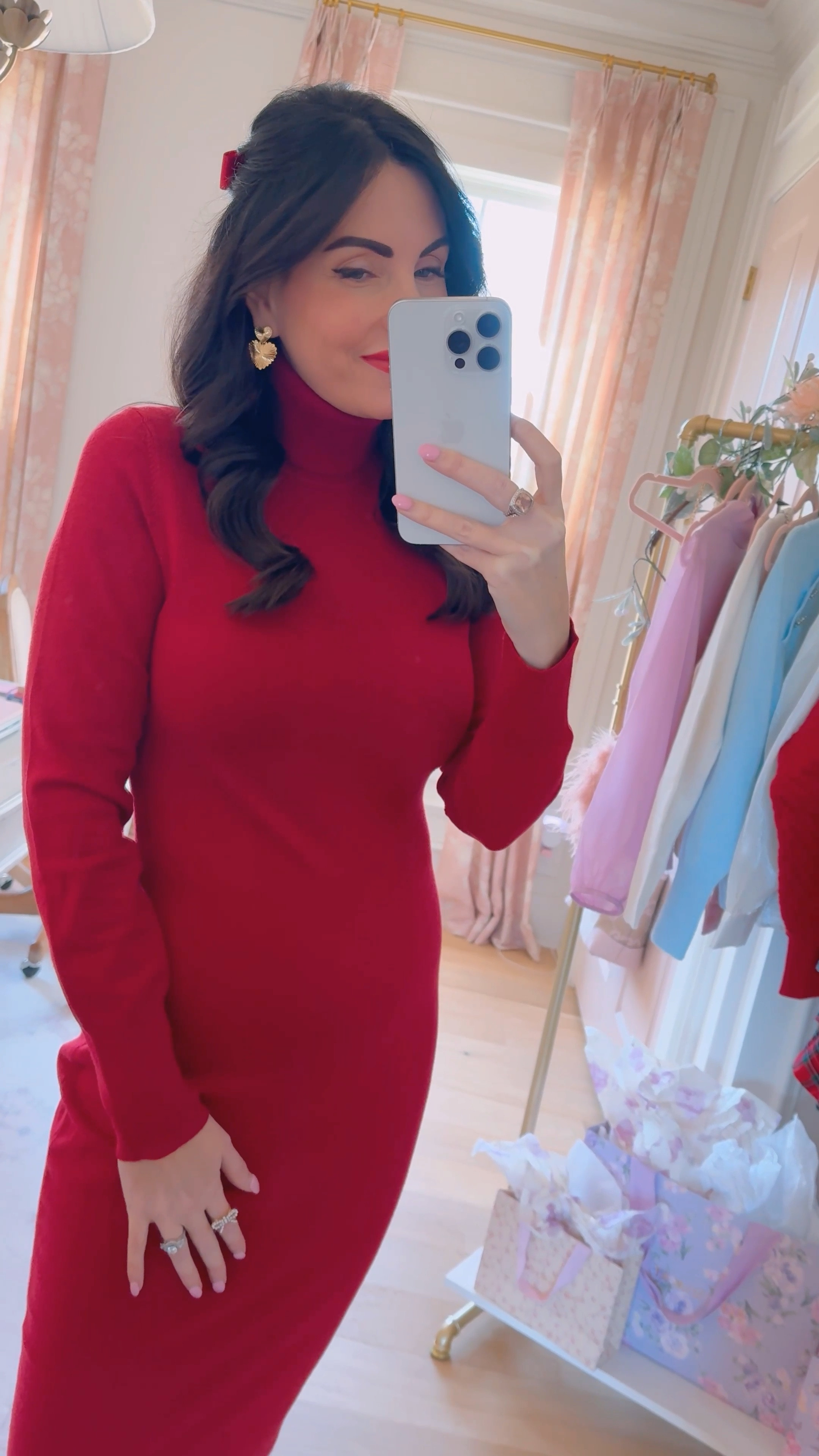 Love this red turtleneck tunic sweater dress for a holiday outfit! Super comfy and bump friendly. I’m wearing my true to size - small  - it’s marked down to $30 now!!

Christmas outfit // Christmas party dress // holiday outfit idea

#LTKFindsUnder100 #LTKHoliday #LTKBump