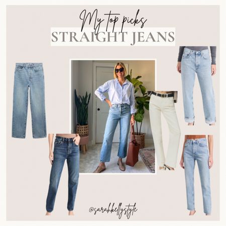 Straight leg jeans for spring 

#LTKstyletip #LTKfindsunder100 #LTKover40