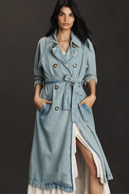 Pilcro Denim Trench Coat | Anthropologie (US)