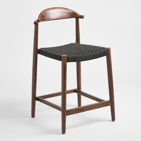 Charcoal Gray Woven Aimee Counter Stool | World Market