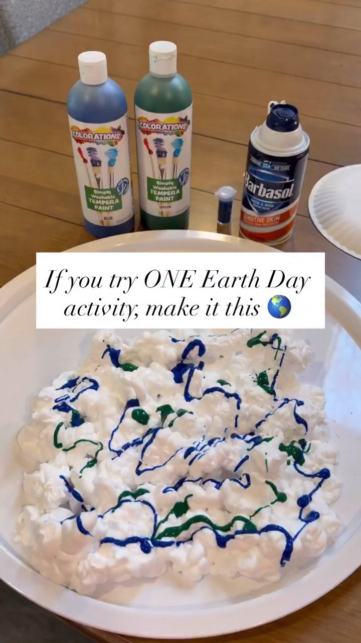 If you try ONE Earth Day activity, make it this 🌎✨

All you need is shaving cream &  blue / green paint to create the prettiest marbled Earth 💙💚

Spray, swirl, press, and reveal… and somehow it turns out SO good every time 😍

It’s simple, hands on, and the perfect way to celebrate Earth Day with your toddlers ✨

(and yes… it may or may not turn into full-on shaving cream play after 🤭)

Save this for later so you have an easy activity ready to go ✨
Playtray: @inspiremyplay 
✨ Follow @kenzs.kitchennn for real, low prep toddler activities, simple crafts, sensory play ideas, and realistic mom life with twins… because you don’t need fancy setups to keep little ones engaged 🤍

#earthdayactivity #earthdaycrafts #earthday #messyplay #sensoryplayideas 

earth day craft for toddlers, easy earth day activity, toddler earth day ideas, sensory play for toddlers, shaving cream art activity, marbled earth craft, preschool earth day craft, simple toddler crafts at home, messy play ideas toddlers, hands on learning activities, spring activities for kids, easy kids activities no prep, toddler learning through play, fine motor activities toddlers, engaging toddler activities at home, messy play, shaving cream art, sensory play

#LTKU #LTKKids #LTKSeasonal