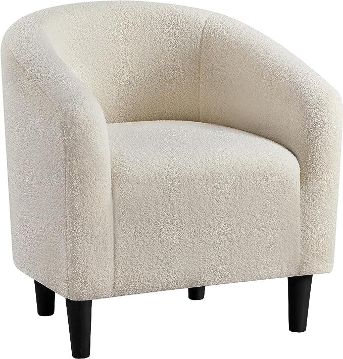 Yaheetech Furry Sherpa Chair Faux Fur Club Chair Elegant and Cozy Accent Barrel Chair Soft Padded... | Amazon (US)