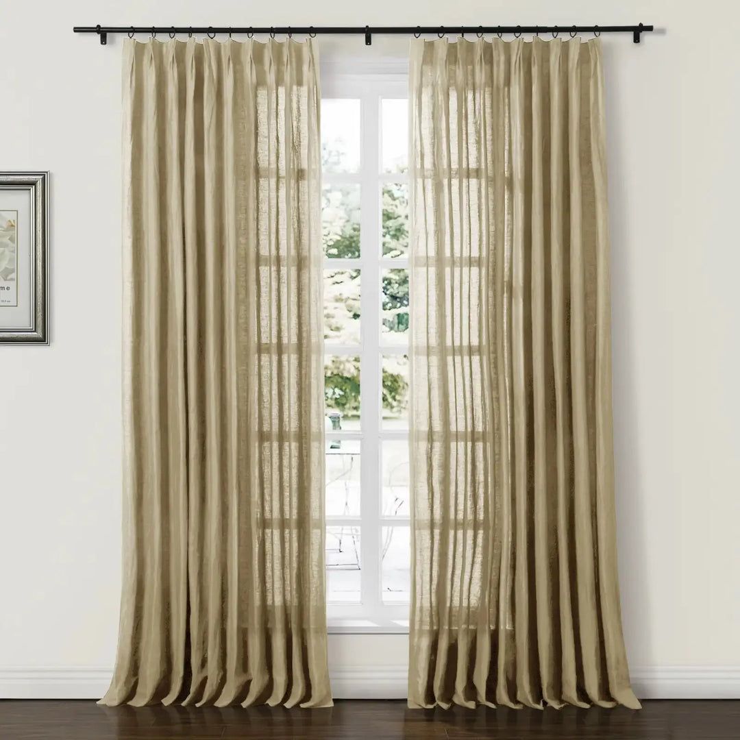 Doris 100% Linen Curtain Pleated | TWOPAGES